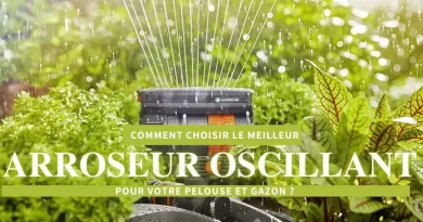arroseur oscillant entrain d'arroser le gazon