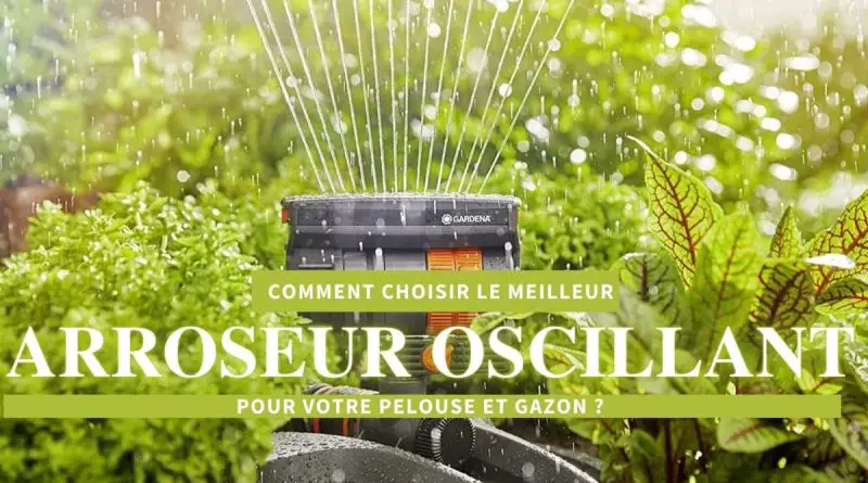 arroseur oscillant entrain d'arroser le gazon