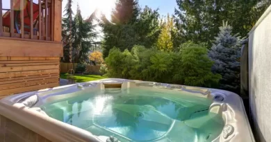 spa avant vidange dans le jardin